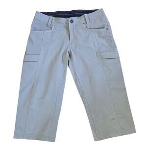 Kuhl Women’s Sz 4 Beige Nylon & Spandex Inseam 17.5” Cargo Pockets Hiking Capris